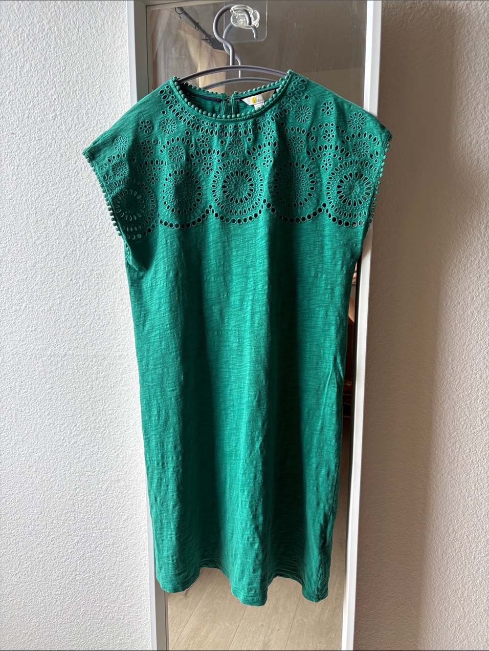 Boden Emerald Green Eyelet Shift Dress